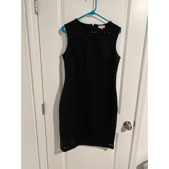 Calvin Klein Dresses & Skirts - Calvin Klein Black Laser-Cut Sheath Midi Dress – Size 12